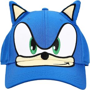 Sonic The Hedgehog Big Face with Plush Ears Snapback Hat Blue in Saudi Arabia
