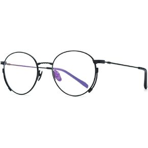 FONEX Titanium Glasses Frame Men,Vintage Retro Round Ultralight Optical Eyeglasses Women Eyewear F85719