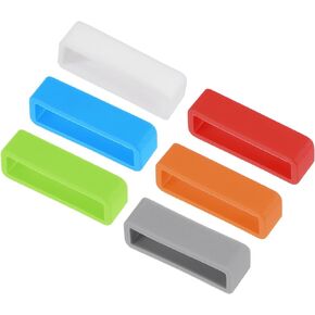 uxcell Watch Band Strap Loops, 16mm Width Rubber Fastener Rings Silicone Watch Holder Retainers for Watch Band Mix Color 6 Pcs