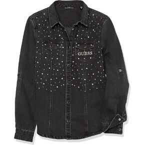 GUESS Girls' Long Sleeve Denim Button Down Shirt in Saudi Arabia