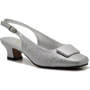 Enzo Romeo Antica02 Women's Wide Width Sling Back Low Heeled Pumps Sandals Shoes