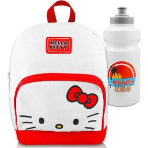 Hello Kitty Mini Backpack Set - 10" Canvas Hello Kitty Backpack with Front Pocket for Girls Plus Bottle | Hello Kitty Backpack Bundle in Kuwait