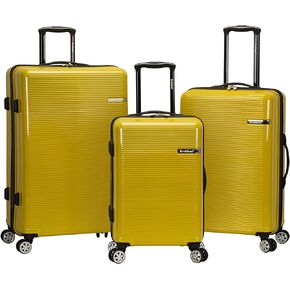 Rockland Horizon Hardside Expandable Spinner Wheel Luggage, Silver, 3-Piece Set (20/24/28) in Kuwait