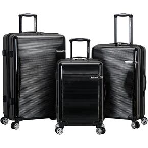 Rockland Horizon Hardside Expandable Spinner Wheel Luggage, Silver, 3-Piece Set (20/24/28) in Saudi Arabia