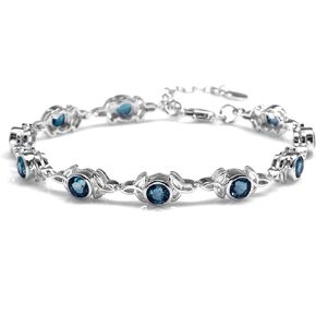 Silvershake Genuine Gemstones 925 Sterling Silver Triquetra Celtic Knot 7 to 8.5 Inch Adjustable Bracelet Jewelry for Women in Kuwait