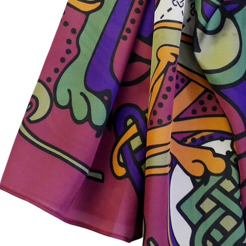 Patrick Francis Irish Traditional Scarf for Women Celtic Gift Cream Burgundry Green, Cream Burgundry Green, One size in Kuwait