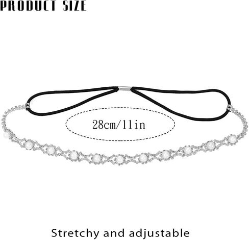 JEAIRTS لؤلؤة الزفاف عقال بريق حجر الراين رئيس سلسلة مجوهرات كريستال الجبين العروس غطاء الرأس سلاسل الشعر هالوين زي الزفاف اكسسوارات الشعر للنساء والفتيات in Kuwait