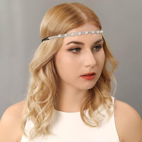 JEAIRTS لؤلؤة الزفاف عقال بريق حجر الراين رئيس سلسلة مجوهرات كريستال الجبين العروس غطاء الرأس سلاسل الشعر هالوين زي الزفاف اكسسوارات الشعر للنساء والفتيات in Kuwait