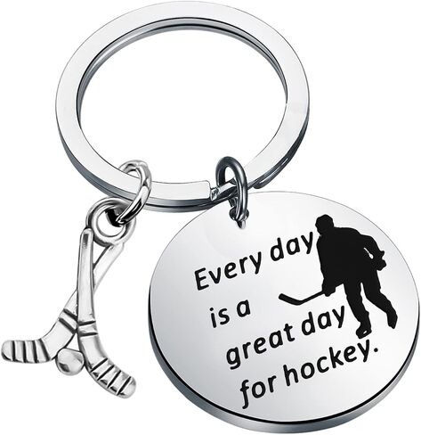 Lywjyb Birdgot Hockey Keychain Every Day Is A Great Day for Hockey Gifts for Hockey Players in Saudi Arabia