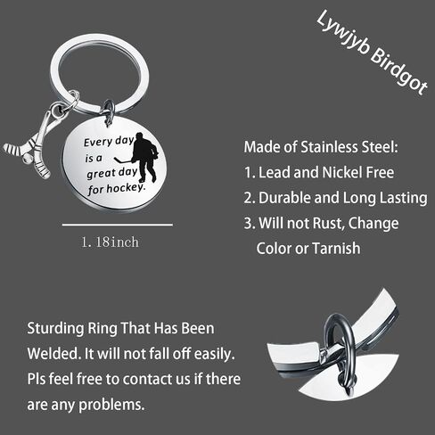 Lywjyb Birdgot Hockey Keychain Every Day Is A Great Day for Hockey Gifts for Hockey Players in Saudi Arabia
