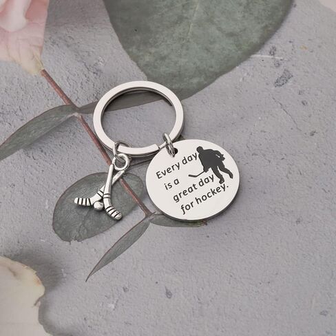 Lywjyb Birdgot Hockey Keychain Every Day Is A Great Day for Hockey Gifts for Hockey Players in Saudi Arabia
