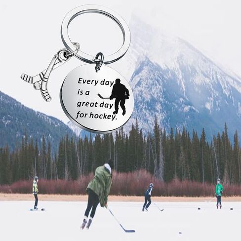 Lywjyb Birdgot Hockey Keychain Every Day Is A Great Day for Hockey Gifts for Hockey Players in Saudi Arabia