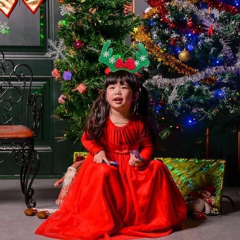 Needzo Red Sequin Santa Hat عقال مع تاج لامع ذهبي اللون، إكسسوارات شعر بطابع عيد الميلاد لحفلات العطلات، إكسسوار حفلات سترة قبيحة للفتيات، بطول 9.5 بوصة، مقاس واحد يناسب معظم الأشخاص in Saudi Arabia