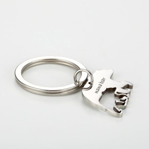 Meiligo Stainless Steel Mum Sweet Mama and Baby Bear Round Pendant Necklace Keychain for Mother in Saudi Arabia