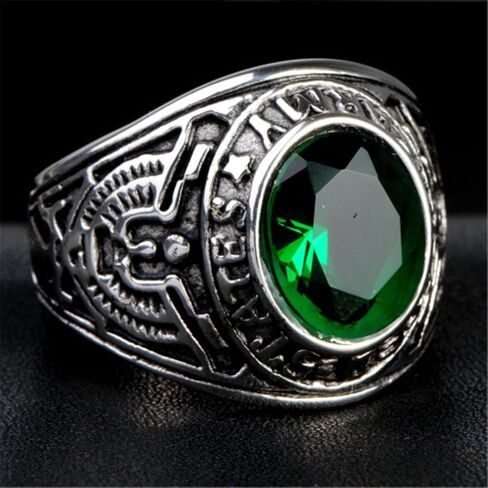 HIJONES Men's Stainless Steel United States Army Ring with Stone in Saudi Arabia