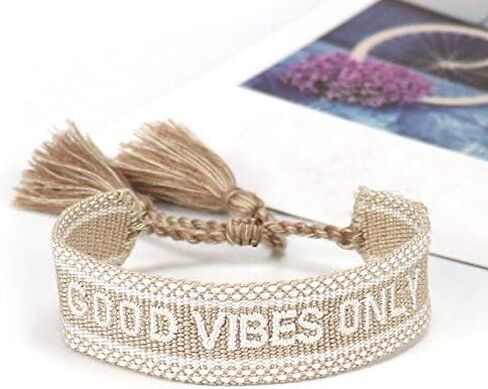 COLORFUL BLING Adjustable Handmade Braided Knitted Rope Wrap Bracelet Tassel Fringe Hope Wish Cuff Bracelet Wristband Jewelry for Women Men Unisex Spirit Jewelry in Saudi Arabia