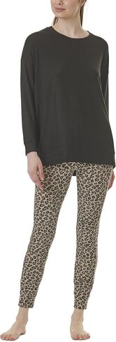 Splendid Women's Long Sleeve Lounge Top and Cozy Bottom Pant Pajama Set Pj in Saudi Arabia