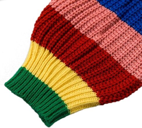 LALA IKAI Women Sweater Oversized Striped Knit Pullover Turtleneck Loose Cardigans Sweater Rainbow in Kuwait