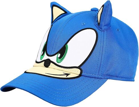 Sonic The Hedgehog Big Face with Plush Ears Snapback Hat Blue in Saudi Arabia
