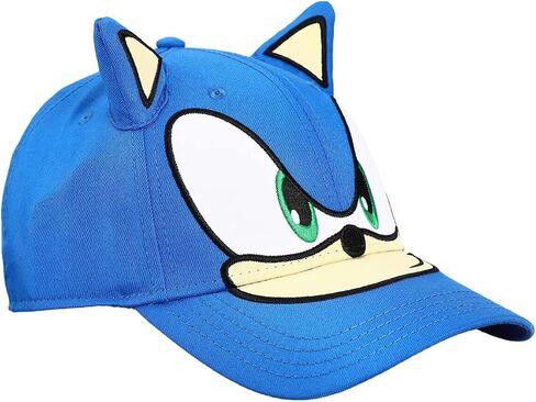 Sonic The Hedgehog Big Face with Plush Ears Snapback Hat Blue in Saudi Arabia