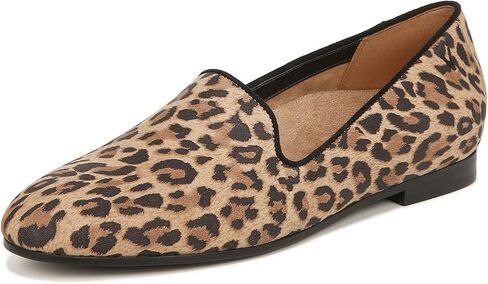 Vionic Womens North Willa Comfort Flats- Supportive Walking Shoes for Heel Pain, Plantar Fasciitis with an Arch Support Brown Leopard Leather 7.5 Wide in Saudi Arabia