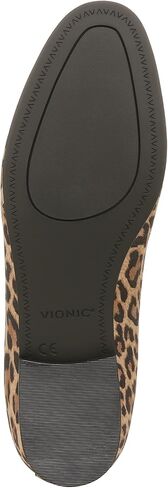 Vionic Womens North Willa Comfort Flats- Supportive Walking Shoes for Heel Pain, Plantar Fasciitis with an Arch Support Brown Leopard Leather 7.5 Wide in Saudi Arabia