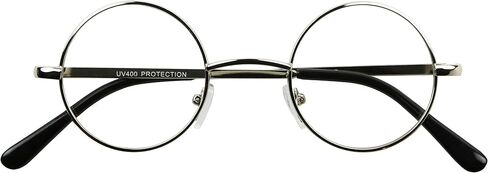 نظارات باسيك ShadyVEU صغيرة معدنية مستديرة معالج Nerd 80's Vintage Retro Circle UV400 نظارة شمسية بعدسات شفافة in Kuwait