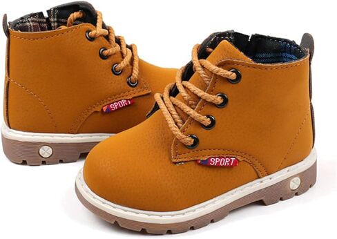 LAFEGEN Toddler Boys Girls Leather Non-Slip Hiking Boots Outdoor Waterproof Lace-Up Snowshoes (Toddler/Little Kid) in Kuwait