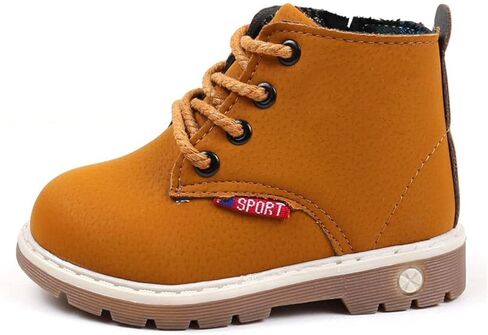 LAFEGEN Toddler Boys Girls Leather Non-Slip Hiking Boots Outdoor Waterproof Lace-Up Snowshoes (Toddler/Little Kid) in Kuwait