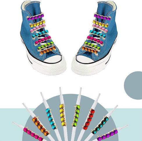 18 PCS Shoelaces Clips Decorations Charms With Glass Crystal Gem Fashion Accessory Gift for Sneakers and Casual Shoes - Party Accessory in Kuwait