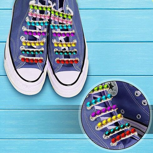 18 PCS Shoelaces Clips Decorations Charms With Glass Crystal Gem Fashion Accessory Gift for Sneakers and Casual Shoes - Party Accessory in Kuwait