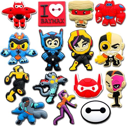 Xaldrichasta 15Pcs Shoe Charms for Clog Different Matching Sandals Wristbands Bracelets, Superhero Shoe Charms Decorations for Kids Teens Adults in Kuwait