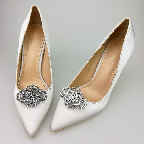MLAVXCC 2Pcs Women's Vintage Shoe Clips Rhinestone Removable Shoes Buckls Wedding Party Shoes Decoration in Saudi Arabia