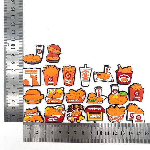 20pcs Fried Chicken Fries Shoe Charms for Teens Kids, Food Drinks Shoe Charms, PVC Doughnut Shoes Decoration Charm for Clog Pins Bracelet Wristband Party Favors Halloween Birthday Easter Supplies., in Kuwait