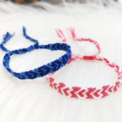 Zhang shine Woven Matching Braclets Handmade Adjustable Braided Bracelets Colorful Pink Blue String Bracelets Promise Best Friends Distance Matching For Women Girl Valentine Couple Family in Kuwait