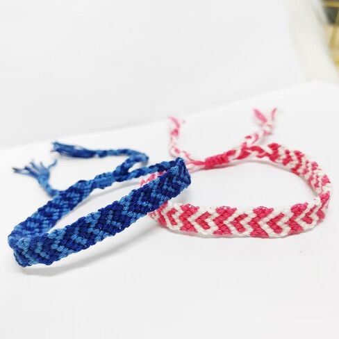 Zhang shine Woven Matching Braclets Handmade Adjustable Braided Bracelets Colorful Pink Blue String Bracelets Promise Best Friends Distance Matching For Women Girl Valentine Couple Family in Kuwait