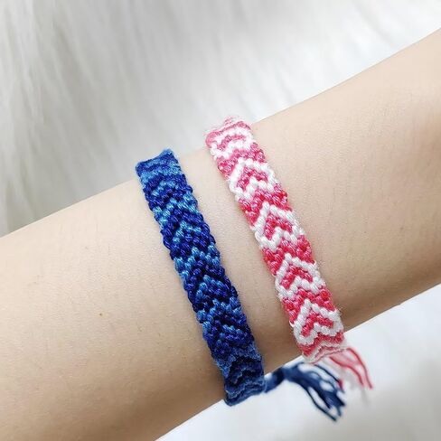 Zhang shine Woven Matching Braclets Handmade Adjustable Braided Bracelets Colorful Pink Blue String Bracelets Promise Best Friends Distance Matching For Women Girl Valentine Couple Family in Kuwait