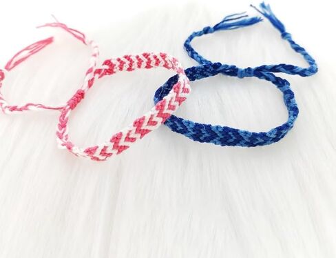 Zhang shine Woven Matching Braclets Handmade Adjustable Braided Bracelets Colorful Pink Blue String Bracelets Promise Best Friends Distance Matching For Women Girl Valentine Couple Family in Kuwait