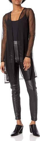 Star Vixen womens Long Sleeve Lightweight Mesh Open Cardigan Sweater, Black Solid, Medium US in Saudi Arabia