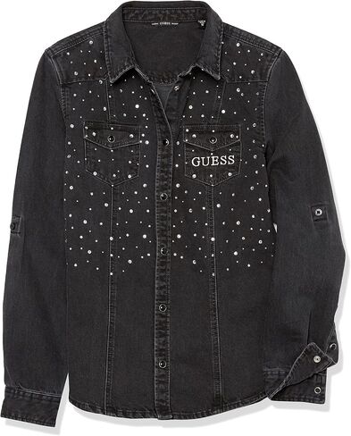 GUESS Girls' Long Sleeve Denim Button Down Shirt in Saudi Arabia