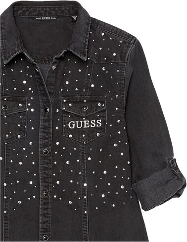 GUESS Girls' Long Sleeve Denim Button Down Shirt in Saudi Arabia