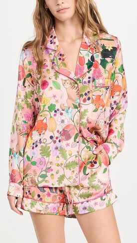 Karen Mabon Women's Nocturnal Animals Long Sleeve with Shorts PJ Set in Kuwait