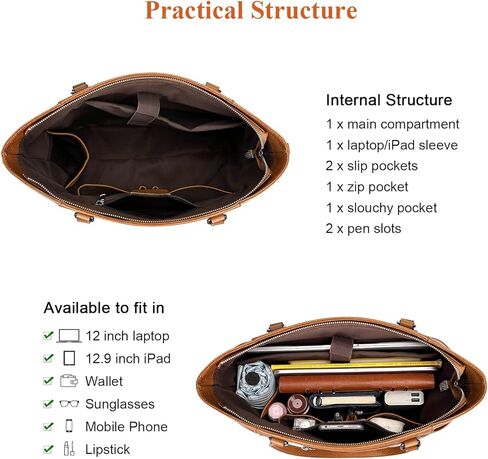 اوفر ايرث شنطة يد نسائية من الجلد الطبيعي مع جيوب متعددة in Kuwait