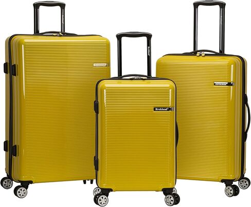 Rockland Horizon Hardside Expandable Spinner Wheel Luggage, Silver, 3-Piece Set (20/24/28) in Kuwait