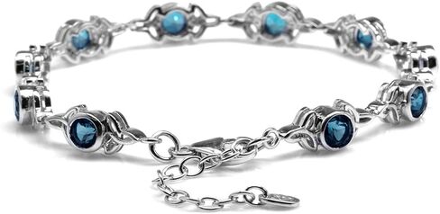Silvershake Genuine Gemstones 925 Sterling Silver Triquetra Celtic Knot 7 to 8.5 Inch Adjustable Bracelet Jewelry for Women in Saudi Arabia
