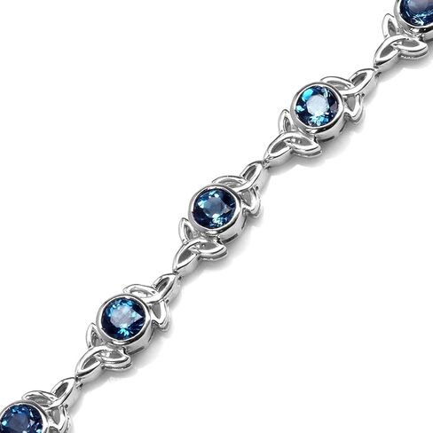 Silvershake Genuine Gemstones 925 Sterling Silver Triquetra Celtic Knot 7 to 8.5 Inch Adjustable Bracelet Jewelry for Women in Saudi Arabia