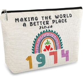 50th Birthday Gifts for Her, Funny 1974 50th Birthday Decorations Makeup Bag, Anniversary 50 Old Year Gift Ideas for Women, Wife, Sister, Mom, Aunt, Cool Cosmetic Travel Bag for Mothers Day, Christmas