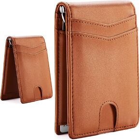 Banerjee Slim Money Clip Wallet for Men with Front Pocket, RFID Blocking, Credit Card Holder Gift for Men -10 Slots Desert yellow in Saudi Arabia