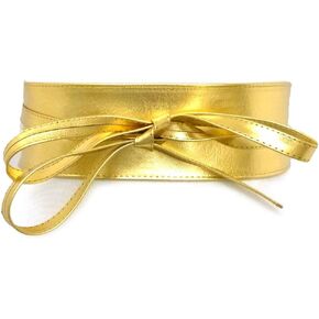 Fashion 21 حزام خصر نسائي من الدانتيل العريض، مصنوع من الجلد الصناعي، حزام خصر Obi (نمطان) in Kuwait