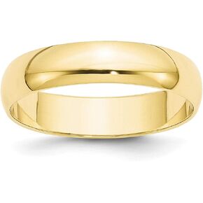 Solid 10k Yellow Gold 5 mm Rounded Wedding Band Ring in Saudi Arabia